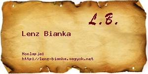 Lenz Bianka névjegykártya